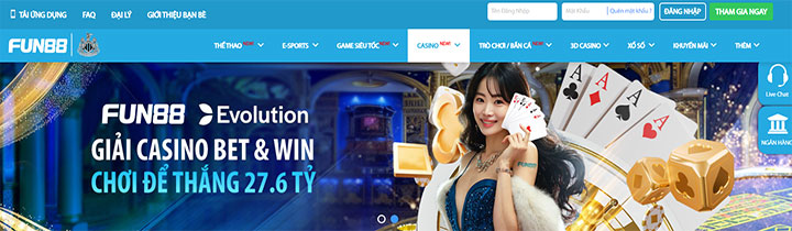 Casino trực tuyến Fun88